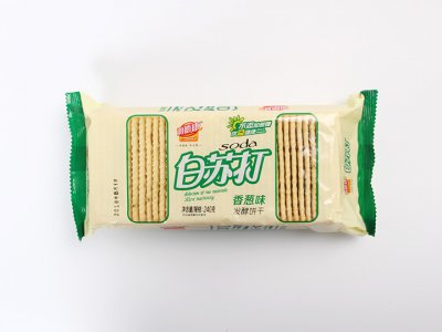 白苏打香葱味发酵饼干-240克